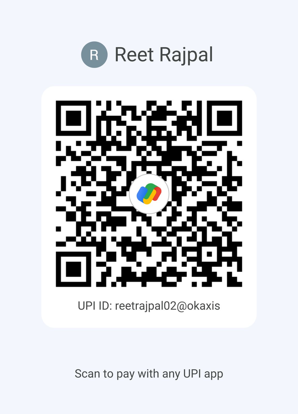 Reet Rajpal UPI QR Code
